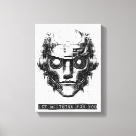 Mind-Kontrolle Cyberpunk Robot Black Print Leinwan Leinwanddruck