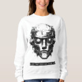 Mind Kontrolle Cyberpunk Robot Black Print Sweatshirt (Vorderseite)