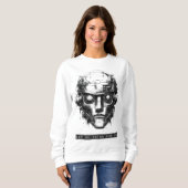 Mind Kontrolle Cyberpunk Robot Black Print Sweatshirt (Vorne ganz)
