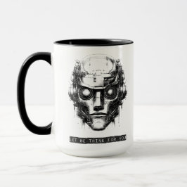 Mind Kontrolle Cyberpunk Robot Black Print Tasse