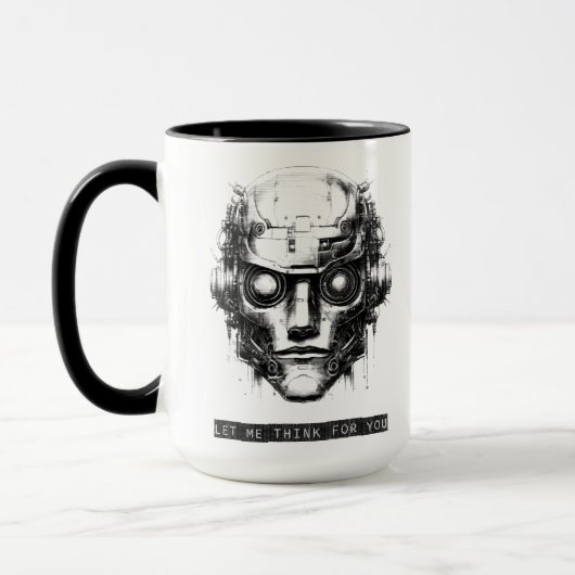 Mind Kontrolle Cyberpunk Robot Black Print Tasse (Links)