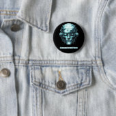 Mind Kontrolle Cyberpunk Robot Blue Grunge Button (Beispiel)
