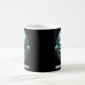 Mind Kontrolle Cyberpunk Robot Blue Grunge Kaffeetasse (Mittel)