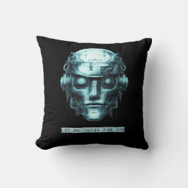 Mind Kontrolle Cyberpunk Robot Blue Grunge Kissen