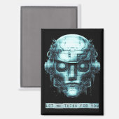 Mind Kontrolle Cyberpunk Robot Blue Grunge Magnet (Vorderseite/Rückseite)