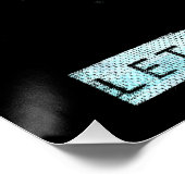 Mind Kontrolle Cyberpunk Robot Blue Grunge Poster (Ecke)