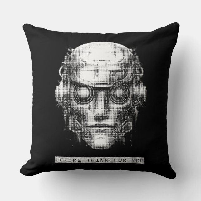Mind Kontrolle Cyberpunk Robot Kissen (Vorderseite)