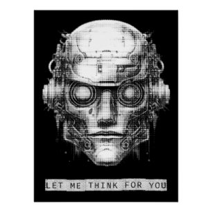Mind Kontrolle Cyberpunk Robot Poster