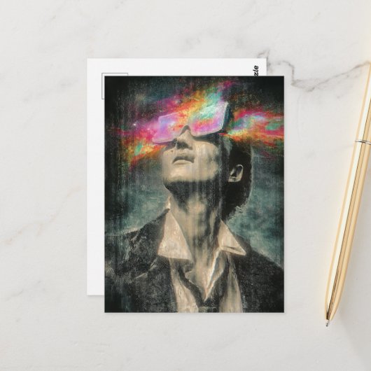 Mind Kontrolle Glitch Art Postkarte (Vorderseite/Rückseite Beispiel)