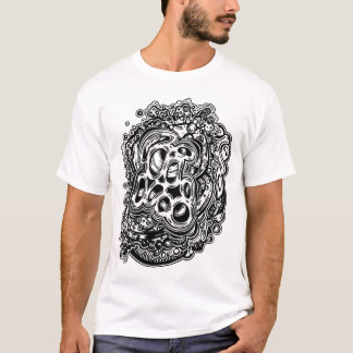 Mind Melting Trippy Black and White Abstrakt T-Shirt