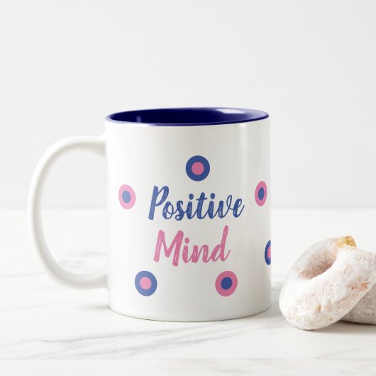 Mind-Positiv Zweifarbige Tasse (Mit Donut)