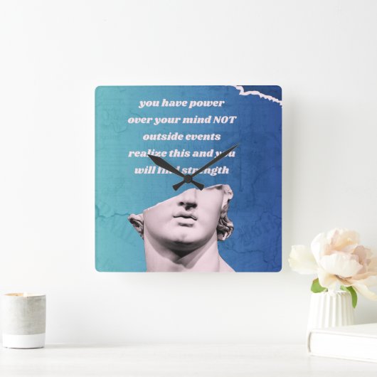Mind-Power Quadratische Wanduhr (Zuhause)