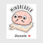 Mind Reader Funny Brain Pun Aufkleber (Blatt)
