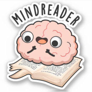 Mind Reader Funny Brain Pun Aufkleber