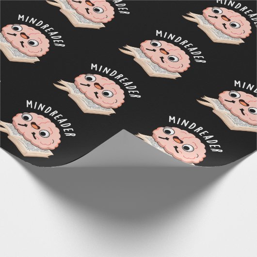 Mind Reader Funny Brain Pun Dark BG Geschenkpapier (Ecke)