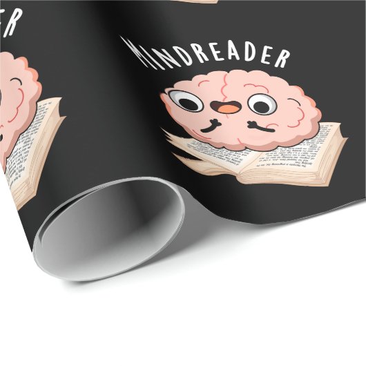 Mind Reader Funny Brain Pun Dark BG Geschenkpapier (Rolleneckpunkt)
