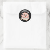 Mind Reader Funny Brain Pun Dark BG Runder Aufkleber (Tasche)