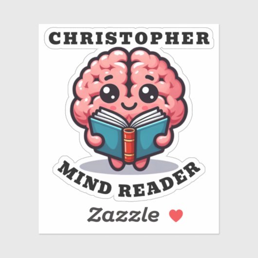 Mind Reader Funny Puff mit Namen Aufkleber (Blatt)