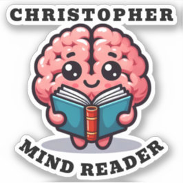 Mind Reader Funny Puff mit Namen Aufkleber