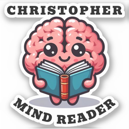 Mind Reader Funny Puff mit Namen Aufkleber (Vorderseite)