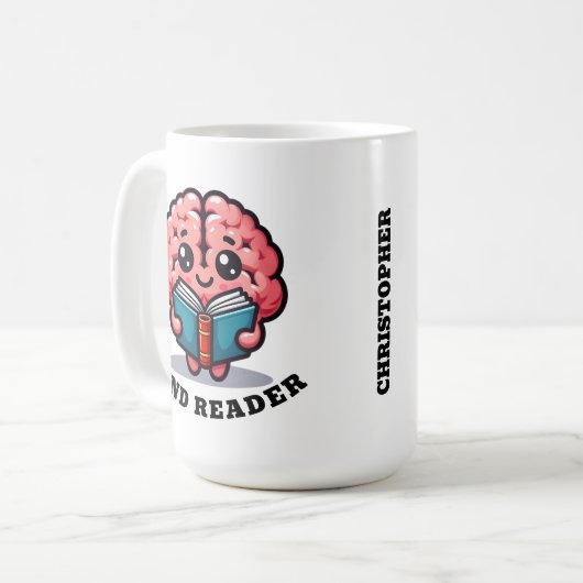 Mind Reader mit Name Funny Pun Kaffeetasse (Vorderseite Links)