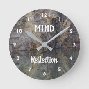 Mind Reflection Rock Wall Inspirational  Runde Wanduhr