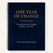 Mind Reset Notebook | One Year of Change | Minimal Notizblock (Vorderseite)