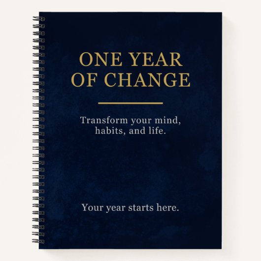 Mind Reset Notebook | One Year of Change | Minimal Notizblock (Vorderseite)