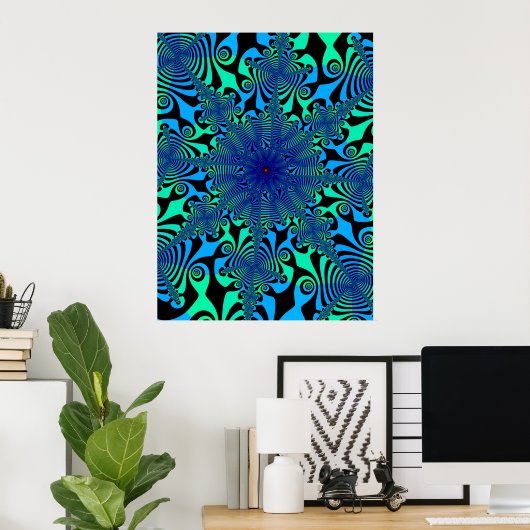 Mind Spinner in Blue amd Green Poster (Heimbüro)