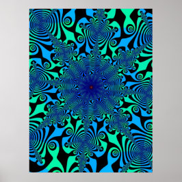 Mind Spinner in Blue amd Green Poster