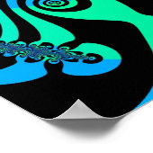 Mind Spinner in Blue amd Green Poster (Ecke)