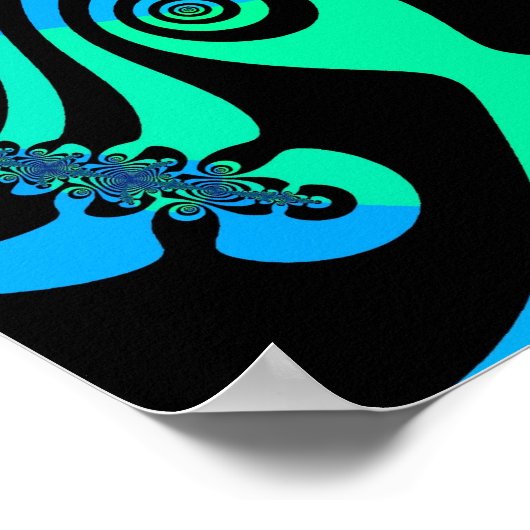 Mind Spinner in Blue amd Green Poster (Ecke)