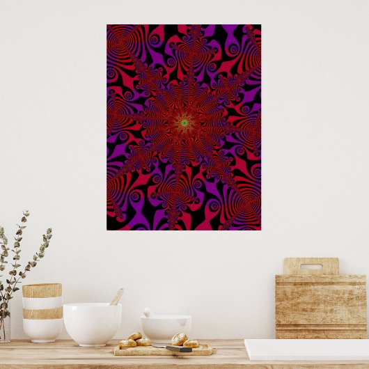 Mind Spinner in Rot und Violet Poster (Küche)