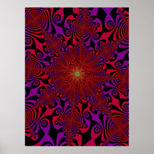 Mind Spinner in Rot und Violet Poster