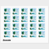 Mind to Be Fvor Tropical Beach Hochzeit Quadratischer Aufkleber (Blatt)