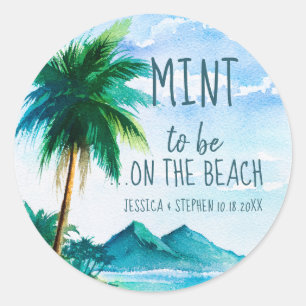 Mind to be Tropical Island Beach Wedding Gefallen Runder Aufkleber