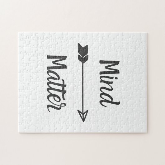 Mind über Matter einfache minimale Schwarz und Wei Puzzle (Horizontal)