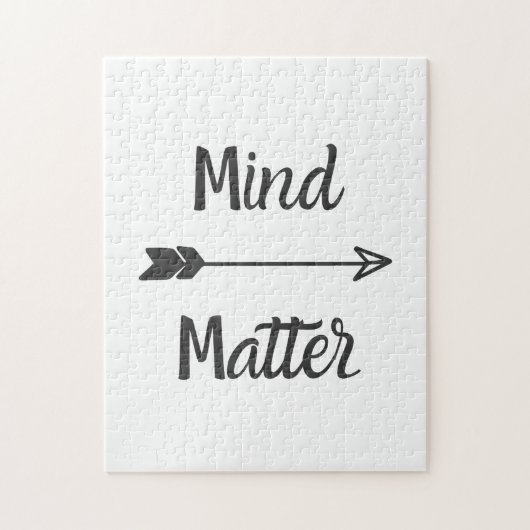 Mind über Matter einfache minimale Schwarz und Wei Puzzle (Vertikal)