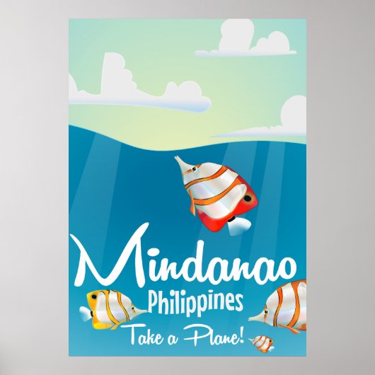 Mindanao, Philippinen Cartoon Reiseplakat Poster (Vorne)