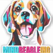 Mindbeagleing Beagle Dog Aufkleber (Vorderseite)