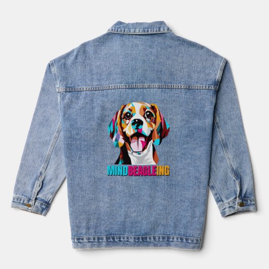 Mindbeagleing Beagle Dog Jeansjacke (Rückseite)