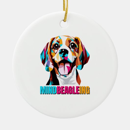 Mindbeagleing Beagle Dog Keramik Ornament (Vorne)