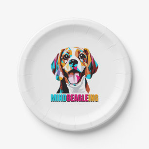 Mindbeagleing Beagle Dog Pappteller