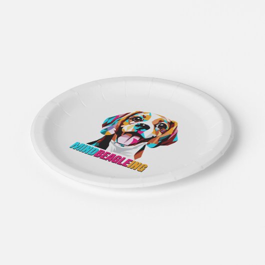 Mindbeagleing Beagle Dog Pappteller (Schrägansicht)