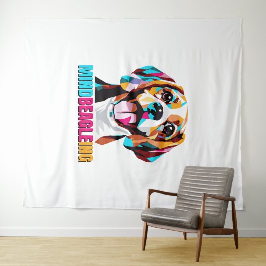 Mindbeagleing Beagle Dog Wandteppich (Beispiel (Horizontal))