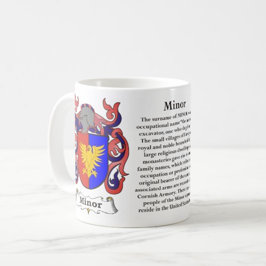 Minderjähriger, der Ursprung, die Bedeutung und Kaffeetasse (Vorderseite Links)