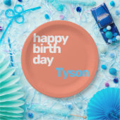 Mindest-Geburtstag-Pfirsich-Party Pappteller (Party)