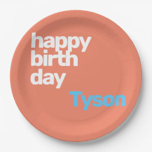 Mindest-Geburtstag-Pfirsich-Party Pappteller