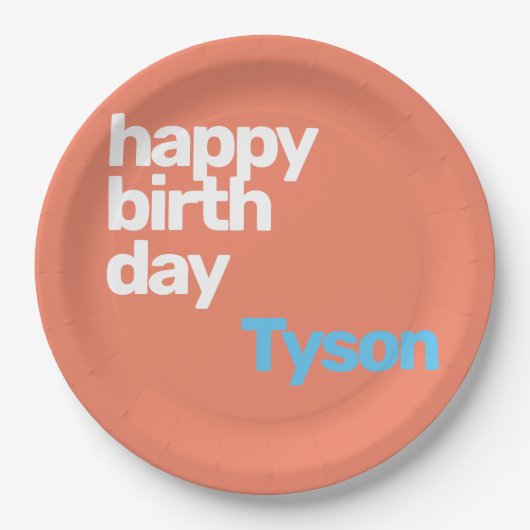 Mindest-Geburtstag-Pfirsich-Party Pappteller (Vorderseite)