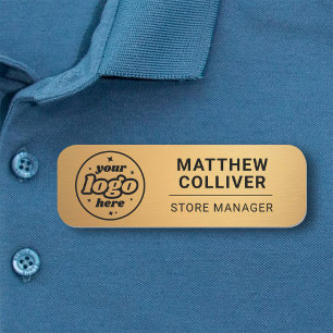 Mindest Gold Individuelles Logo Mitarbeiternamenss Namensschild